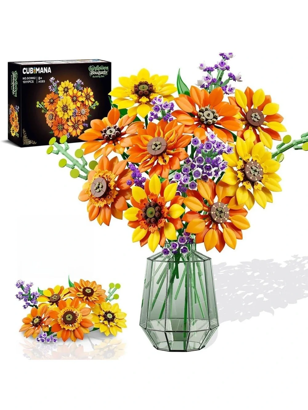 Sunflowers Bouquets Building Set - Yellow & Orange